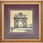 0037770-35*35см КАРТИНА сус.золото ТРИУМФАЛЬНАЯ АРКА  BP3-gold red/red (золото желтое)