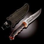 0062245 Оружие сувенирное Нож "Скорпион"рук-дерево/инкрустация, ножны кожа 