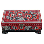 Шкатулка музыкальная "Цветы". Хохлома