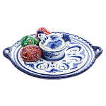 0068897 Гжель тарелка Пасхальная "НАСЕДКА" в кобальте  