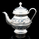 Чайник заварочный с гравировкой и чернением (серебро 875*)
