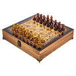 Шахматы с янтарными фигурами "Каре" 32х32 см
