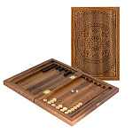 0062518/126-14 Нарды+Шашки "СЕВАНСКИЕ-6" из массива черного дуба 36*46см