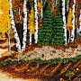 Картина янтарная "Березовая роща" 80х60 см, фотография 3. Интернет-магазин ЛАВКА ПОДАРКОВ
