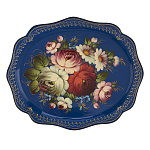 Поднос с авторской росписью "Цветы" 38х31 см