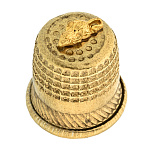 202585 Сувенир НАПЕРСТОК МЫШЬ,желт,1,8*1,5см 