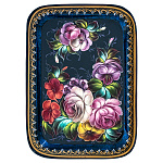 Поднос с авторской росписью "Цветы" 36х26 см