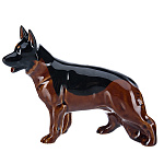 0080412 Сувенир Скульптура "НЕМЕЦКАЯ ОВЧАРКА" фарфор 16*13см