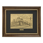 Офорт черно-белый "Паровоз" 30х40 см