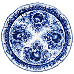 0013582 /коб  Гжель Блюдо "Ажурное" диаметр 36см Авт. Алехин С.С.