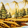 Картина янтарная "Водопад в горах" 60х40 см, фотография 6. Интернет-магазин ЛАВКА ПОДАРКОВ