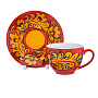 Чайный сервиз на 6 персон "Кудрина". Хохлома, фотография 4. Интернет-магазин ЛАВКА ПОДАРКОВ