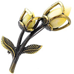 0058506/2188.4 Брошь Тюльпан Дуэт (белый)