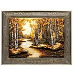 0063547-НП Янтарь, Картина объемная "БЕРЕЗОВАЯ РОЩА" 70*50см