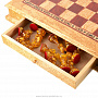  Шахматы деревянные из карельской березы (фигуры из янтаря) , фотография 2. Интернет-магазин ЛАВКА ПОДАРКОВ