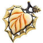 0058482/2205.4 Брошь Листик Кленовый (белый)