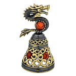 0090026 Колокольчик с янтарем "КИТАЙСКИЙ ДРАКОН" 6*3см (кньячный)