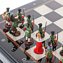 Шахматный ларец с оловянными фигурами "Полтава" 48х48 см, фотография 12. Интернет-магазин ЛАВКА ПОДАРКОВ