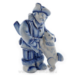 09238 Гжель Скульптура "Охотник" авт. Черновы Л.и В. 