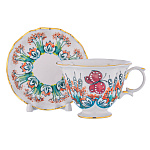 Чайная пара "Лягушка". Гжель в цвете и золоте