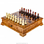 Шахматный ларец из капа с фигурами из янтаря, фотография 1. Интернет-магазин ЛАВКА ПОДАРКОВ