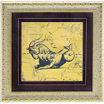 0049043/35*35см КАРТИНА сус.золото "ЗНАК ЗОДИАКА-КОЗЕРОГ" BP3-NSgold/red (золото желтое)