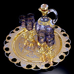 0057231Златоуст Набор ЛИКЕРНЫЙ 6п (Блюдо 300мм, штоф, фианиты, эмаль)