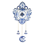 0020846 Гжель Часы "НОЧКА"в золоте 