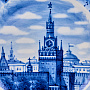 Тарелка декоративная "Москва. Кремль". Гжель, фотография 2. Интернет-магазин ЛАВКА ПОДАРКОВ