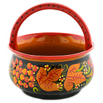 4308/14*13см  Хохлома "Конфетница " средняя 14*13см 