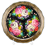 Поднос с авторской росписью "Цветы" 44х44 см