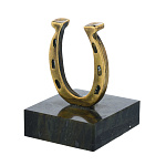 25882 Бронза Сувенир "Подкова "На удачу"" на подставке Змеевик