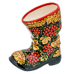 0074054 Хохлома  статуэтка "САПОГ"   керамика рябина