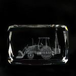   Лазерная графика Куб "ТРАКТОР" 5*8см