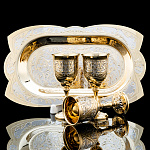 0055995/4937 Златоуст НАБОР(Лоток ср, 3 рюмки малых) NAW-4937