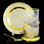 0049457 Златоуст Подстаканник с блюдцем ф170 SUV - 5594