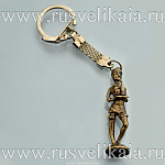 0027852 Бронза Сувенир БРЕЛОК "ОФИЦИАНТКА" 5см  