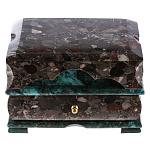 3719/0002 Нат.камень Ларец "КОМОД" с крышкой змеевик 200*130*120 мм