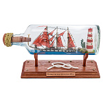 0068575 Модель в БУТЫЛКЕ "Русская торговая бригантина 19век "