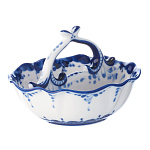 0064597/10*7см Гжель Соусник двойной с ручкой,  коб. Авт. Алехин