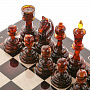 Шахматный деревянный ларец с янтарными фигурами, фотография 2. Интернет-магазин ЛАВКА ПОДАРКОВ