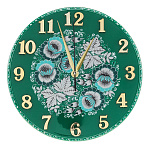 00378312/25см Хохлома ЧАСЫ Изд.НХП Р43  (С3286) (зеленый фон)