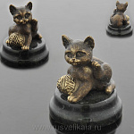 139186 Бронза Скульптура "Котенок (с клубком)" 