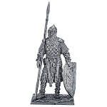 0080144 Олов.миниатюра некраш. 6-11мм Русский пеший воин, 14-15 вв.