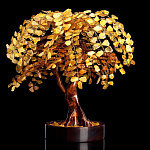 0053718-НП ДЕРЕВО ДЕНЕЖНОЕ ЯНТАРНОЕ выс.30см, подставка 15см, купол 20см 