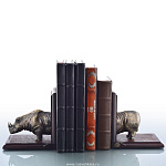 0024031 Бронза Подставка для книг "Носорог" из 2-частей, литье