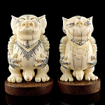  Изделия из кости Скульптура "Пеликен" Клык моржа В150