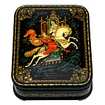 0071574/10*8см Лаковая миниатюра Палех Шкатулка"Сивка-бурка" Баглаев 