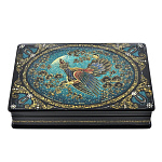 22272/9*7 Лаковая миниатюра Шкатулка "Глухарь" СИНИЙ (АР Сотсков) 9*7см (392-2)
