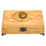 0076334 Нат.дерево ШКАТУЛКА с накладкой, карельская береза